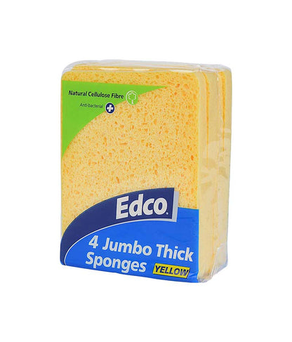 Edco Jumbo Thick Sponges 4PK - Yellow