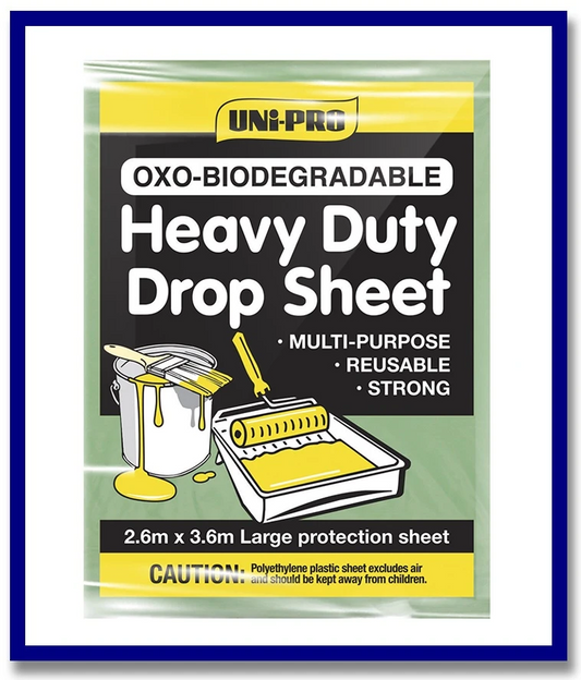 UNi-PRO Oxo - Biodegradable Plastic Drop Sheet - 1 Pc - Stone Doctor Australia - Painting Equipment > Protection > Drop Sheet