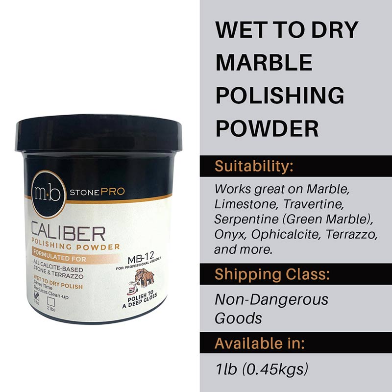 MB12 Caliber Marble Polishing Powder – 1lb (0.45kgs) - Stone Doctor Australia - Natural Stone > Marble > Polishing Powder