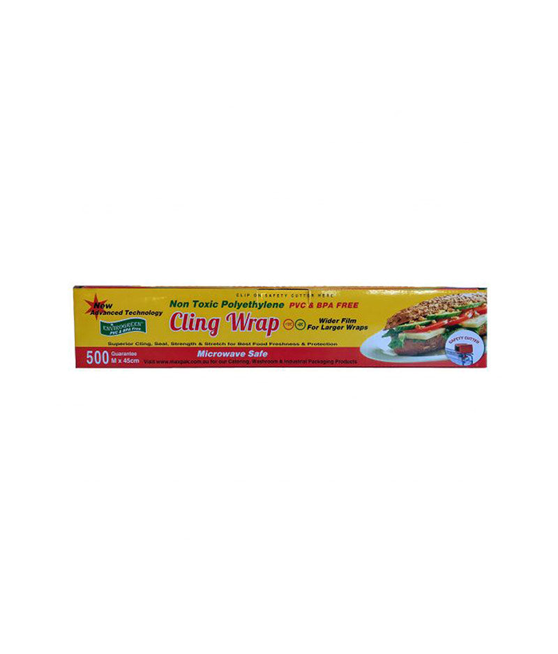 Max Valu Plastic Cling Wrap (33cm x 500mm) - 6 Rolls Per Box - Stone Doctor Australia - Food Service > Packaging > Cling Wrap