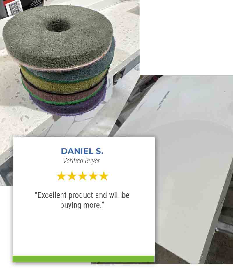 4 Inch Weha Monkey Pad for Engineered Quartz - 1 Pc - Stone Doctor Australia - Engineered Quartz > Granite > Polishing Pads - Customer review