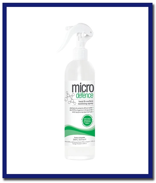 Micro Defence Hand & Surface Sanitising Spray - 250ml - Stone Doctor Australia - Cleaning > Sanitation > Hand & Surface Spray