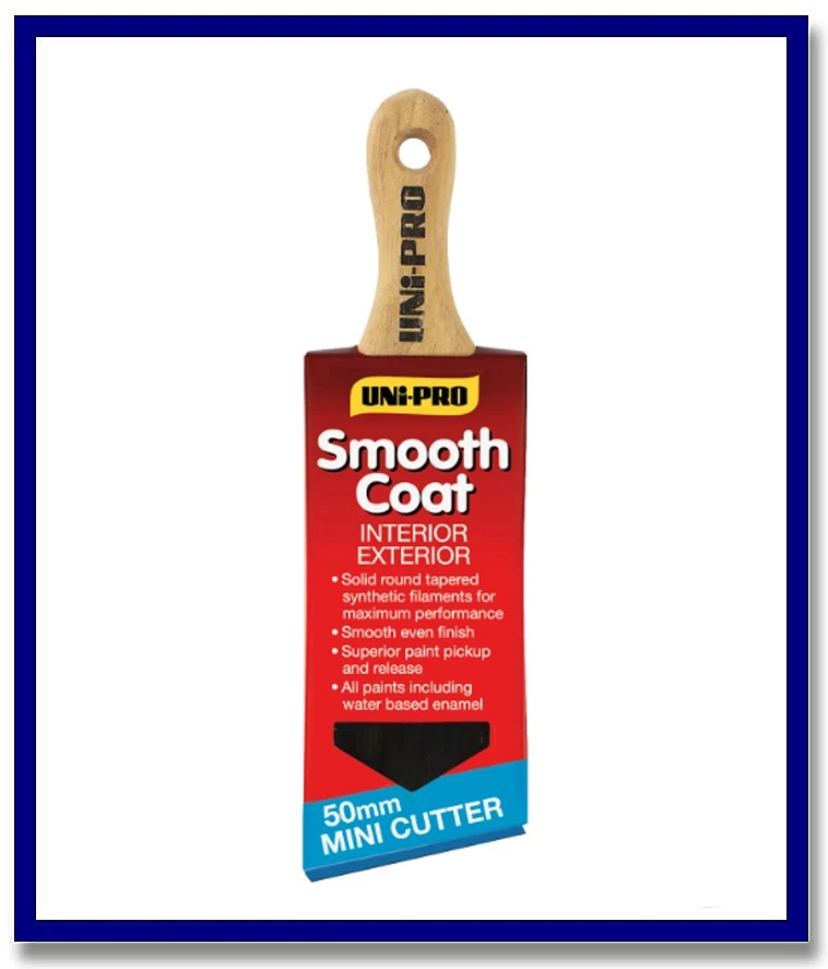 UNi-PRO Smooth Coat Angled Mini Cutter Brush 50mm - 1 Pc - Stone Doctor Australia - Painting Equipment > Paint Brushes > Mini Cutter