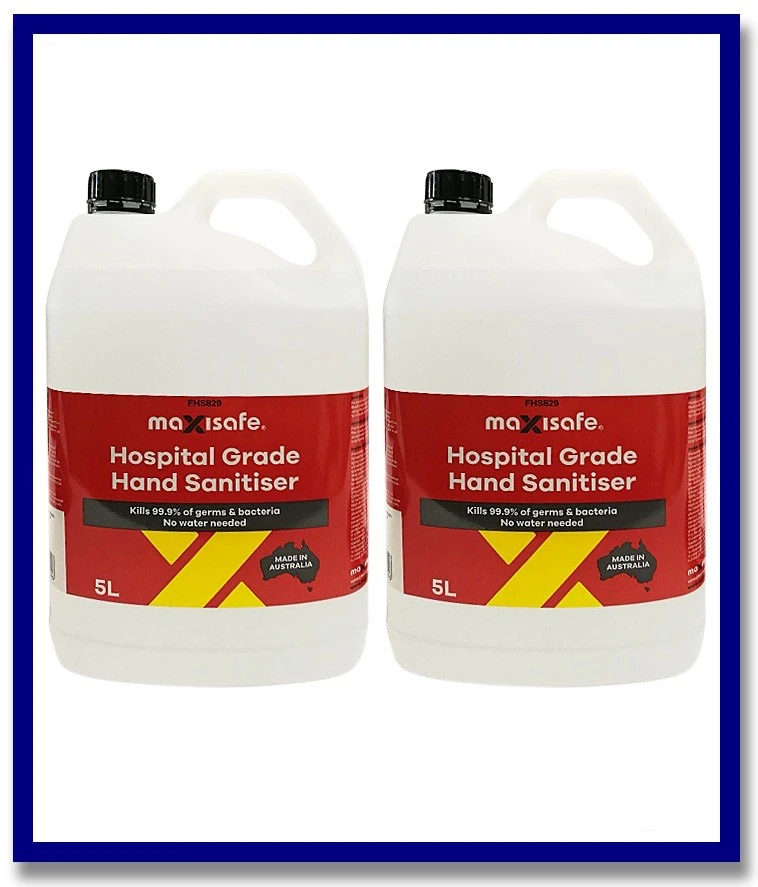 Maxisafe Hospital Grade Hand Sanitiser - 2 x 5L Bottle (10L - Carton Pack) - Stone Doctor Australia - Cleaning Products > Disinfectant > Hand Sanitisers