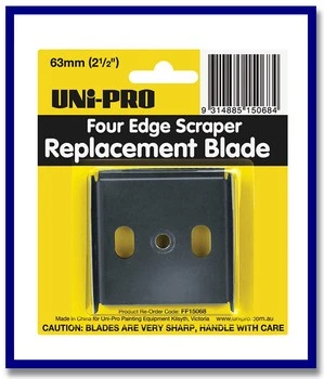 UNi-PRO Four Edge 63mm Scraper Replacement Blade - 1 UNIT - Stone Doctor Australia - Painting Equipment > Tools > Four Edge Scraper