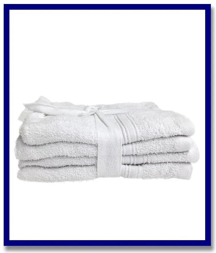 White Cotton Towels - Pack Of 4. Size: 0.6m x 0.4m Each - Stone Doctor Australia - Sealer Application Tools
