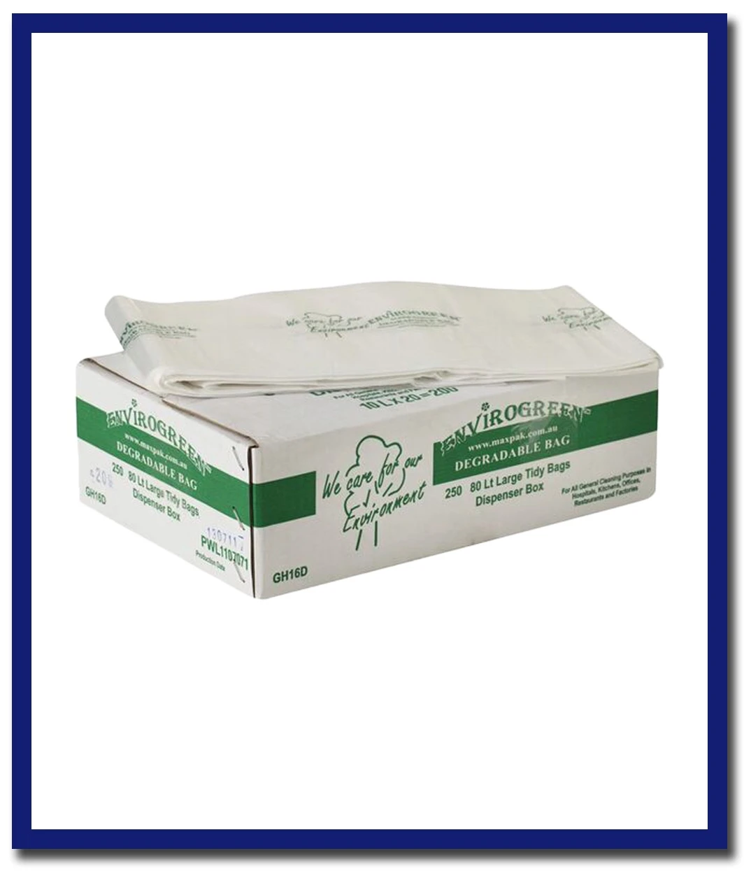 MaxValu Degradable Bin Liners 80 Litres 90 X 76cm - (10 Packs X 25 Bags) Per Box) - Stone Doctor Australia - Cleaning Products > Waste Management > Garbage Bag