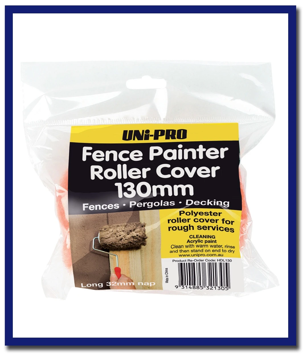 UNi-PRO 130mm Fence & Pergola Long Nap Cover Only - 1 Pc - Stone Doctor Australia - Painting Equipment > Tools > Applicator
