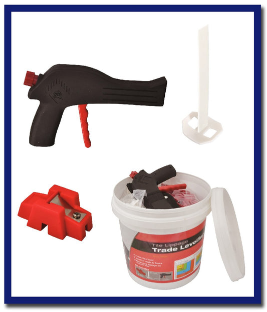 DTA Lippage Levelling Starter Kit Plus Trade Gun (1 Kit) - Stone Doctor Australia - Porcelain & Ceramic > Tiling > Levelling Tool Kits