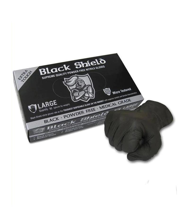 Black Shield Disposable Nitrile Gloves - 100pcs/box - Stone Doctor Australia - Personal Protection Equipment Large