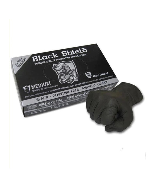 Black Shield Disposable Nitrile Gloves - 100pcs/box - Stone Doctor Australia - Personal Protection Equipment - Medium