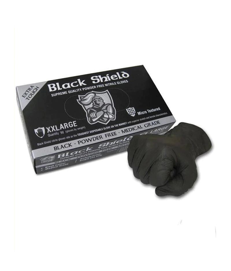 Black Shield Disposable Nitrile Gloves - 100pcs/box - Stone Doctor Australia - Personal Protection Equipment - XXLarge
