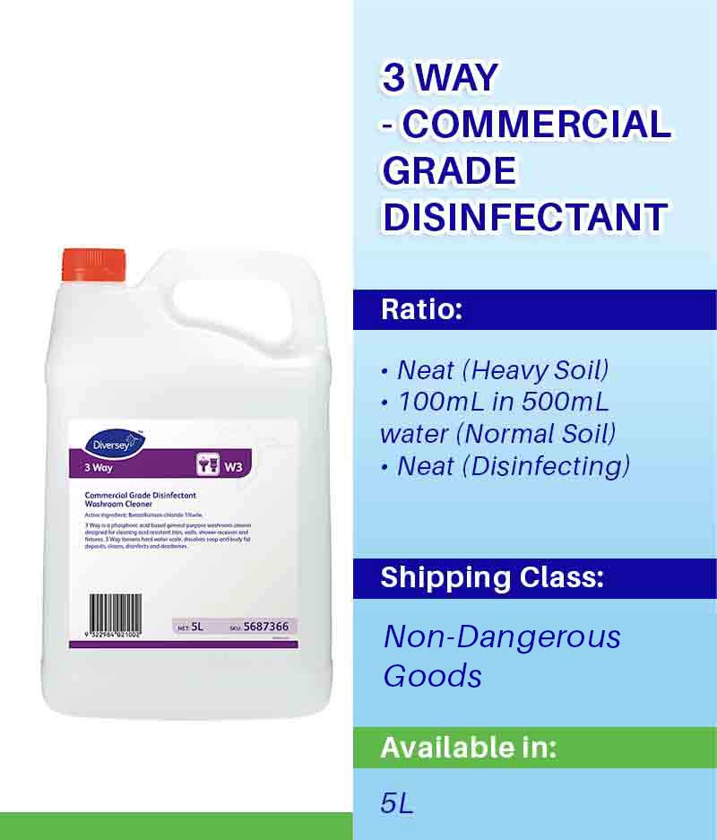 Diversey 3 Way 5L - Stone Doctor Australia -  Cleaning > Toilet And Washroom Cleaner > Disinfectant And Deodoriser