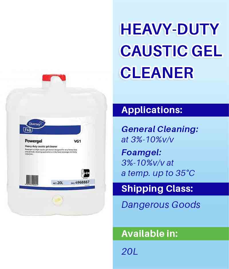 Diversey Powergel 20L - Stone Doctor Australia - Food Processing > Cleaning Agent > Caustic Gel Cleaner