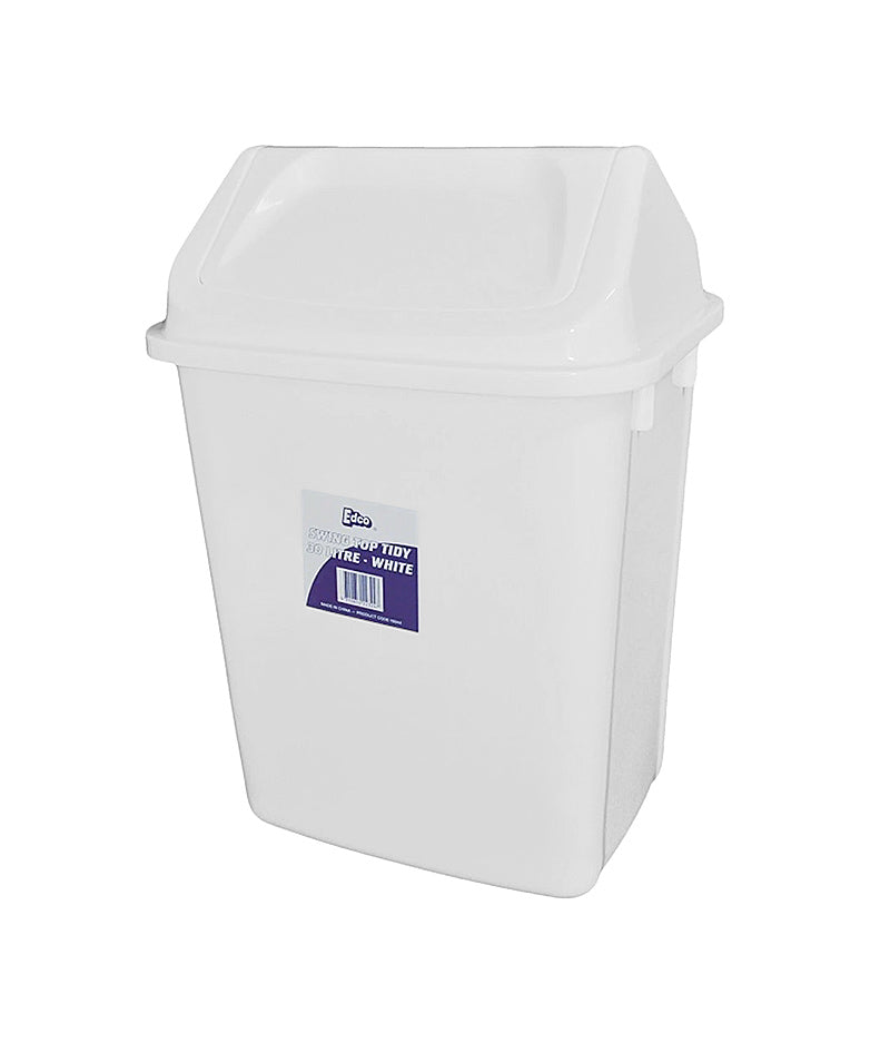Edco Swing Top Tidy White - 1 Unit - Stone Doctor Australia - Cleaning Accessories > Bins > Swing Top Tidy