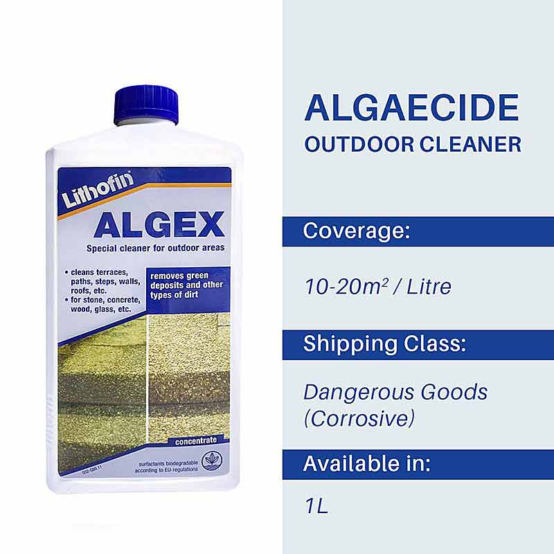 Lithofin ALGEX - 1 Litre (Algaecide) - Stone Doctor Australia - Outdoor Cleaning > Stone Pavers > Algaecide