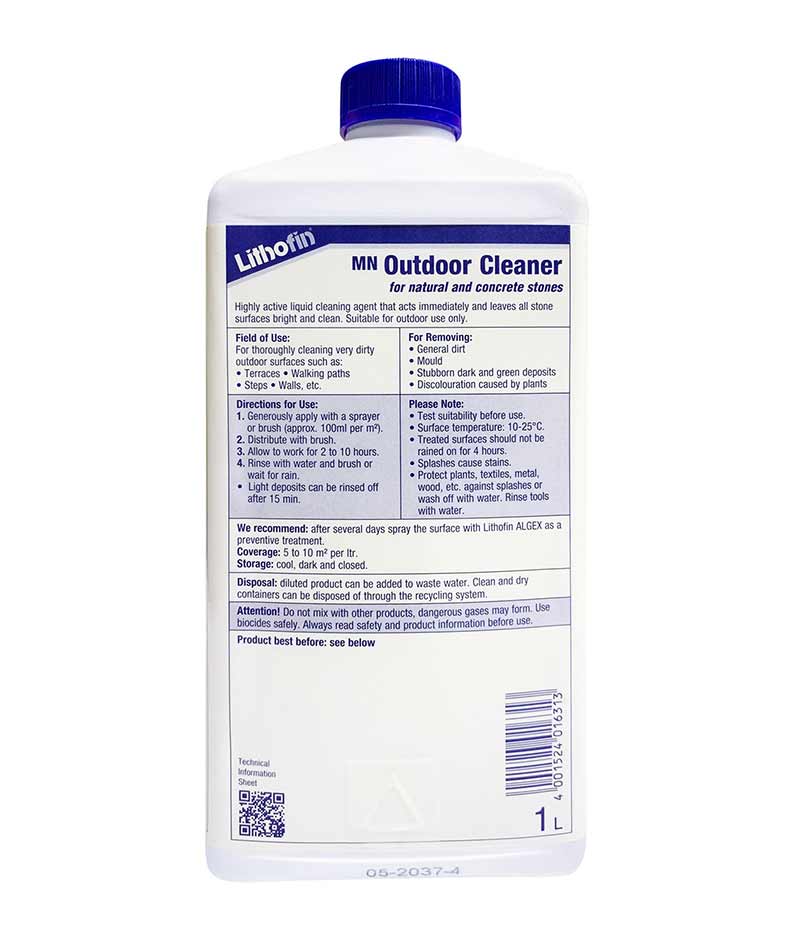 Lithofin MN Outdoor-Cleaner - 1 Litre - Stone Doctor Australia - Natural Stone Pavers > Speciality Chemicals > Dark Mold Removers