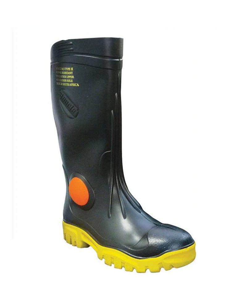 Stimela ‘Foreman’ Black Safety Toe Gumboot - Stone Doctor Australia - Personal Protective Equipment > Safety Toe Gumboot Maedium