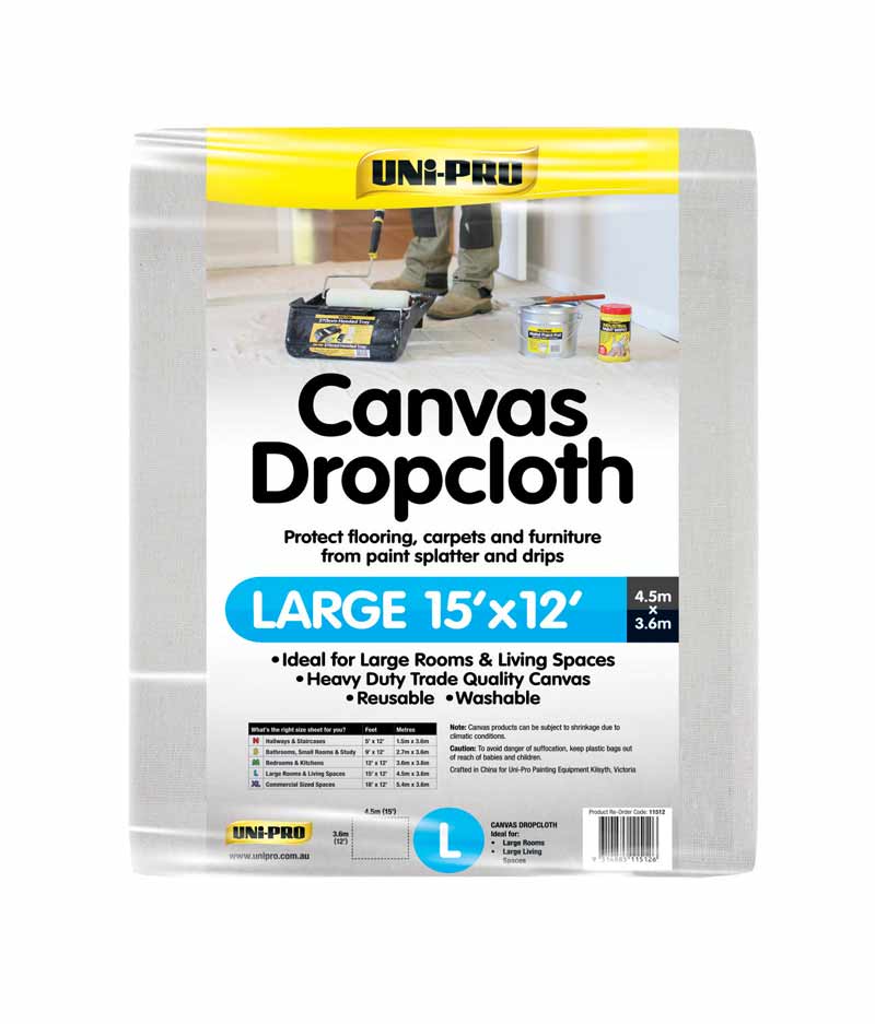 UNi-PRO Canvas Dropcloths - 1 Pc - Stone Doctor Australia - Painting Equipment > Protection > Canvas Dropcloth