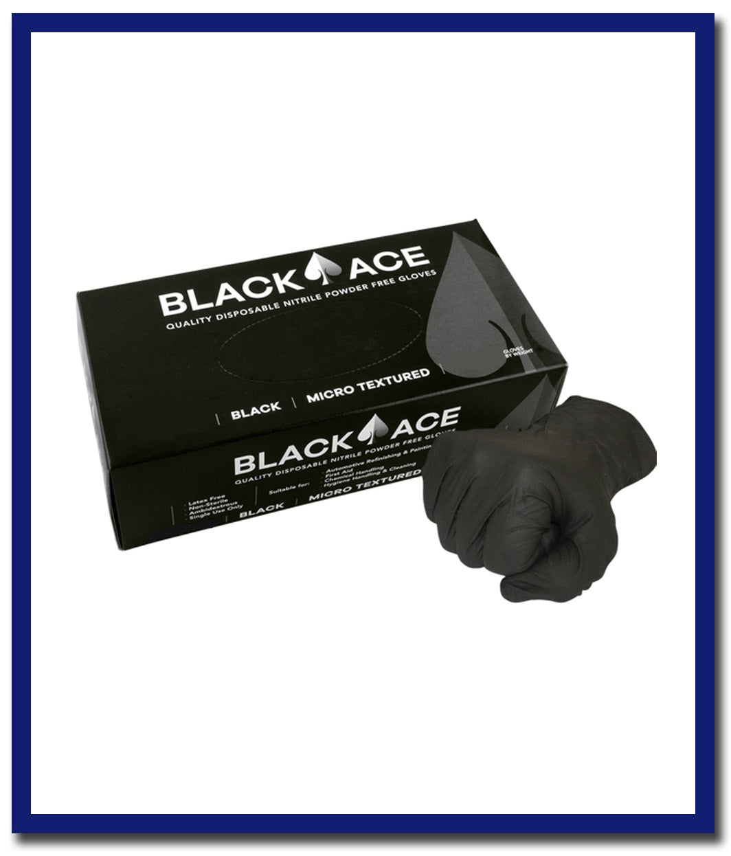 Black Ace Disposable Nitrile Gloves - 1 Box - Stone Doctor Australia - Personal Protective Equipment > Safety > Disposable Gloves