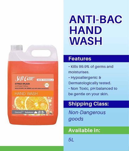 Diversey Soft Care Citrus Splash Anti-Bac Hand Wash 500ml - Stone Doctor Australia - Cleaning > Personal Care > Anti-Bacterial Hand Wash