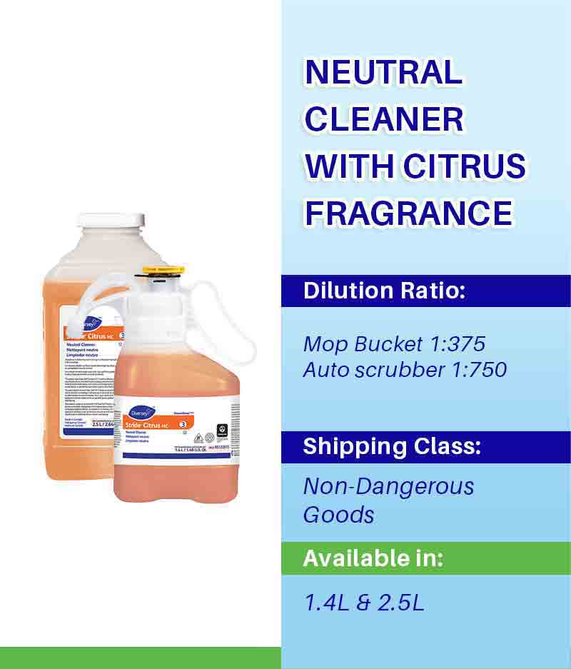 Diversey Stride Citrus HC Neutral Cleaners - Stone Doctor Australia - Cleaning > Neutral Cleaner > Hard Surfaces
