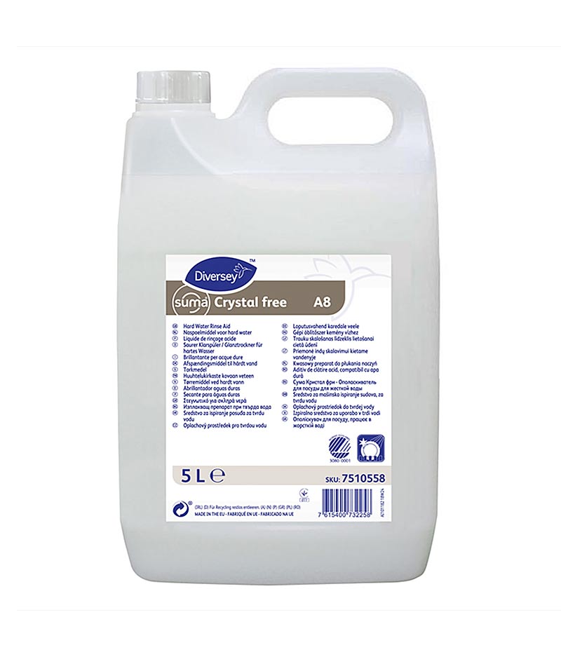 Diversey Suma Crystal Free A8 5L - Stone Doctor Australia - Cleaning > Rinse Aids > Machine Ware Washing