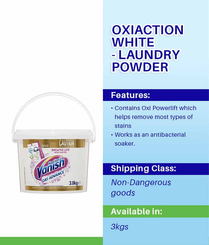 Diversey Vanish Napisan Gold Pro Oxiaction White - Laundry Boost Powder 3Kgs - Stone Doctor Australia - Cleaning > Laundry Powder > Fabric Wash