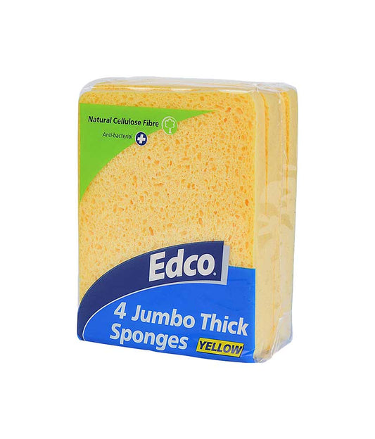 Edco Jumbo Thick Sponges 4PK - Yellow - Stone Doctor Australia - Cleaning Accessories > Consumables > Thick Sponges