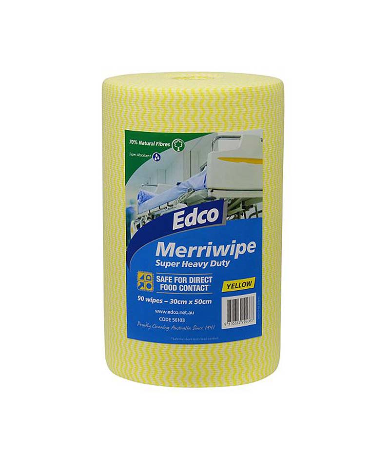Edco Merriwipe Super Heavy Duty Wipes - 90 Sheets Per Roll - Stone Doctor Australia - Cleaning > Consumable Wipes > Heavy Duty