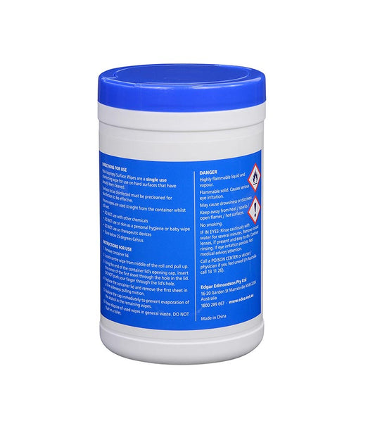 EDCO ISOPROPYL SURFACE WIPES CANISTER 75/PACK - 1 PACK - Stone Doctor Australia - Cleaning > Personal Hygiene > Isopropyl Wipes