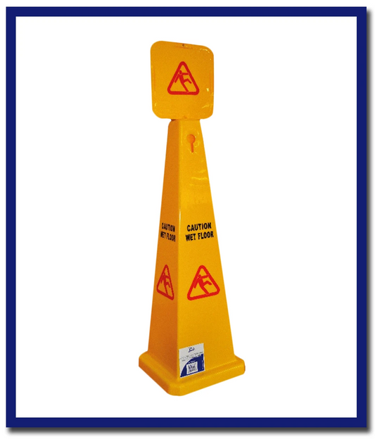 Edco Large Pyramid Caution Wet Floor Sign - 1 Pc - Stone Doctor Australia - Cleaning Accessories > Janitorial > Safety Signs