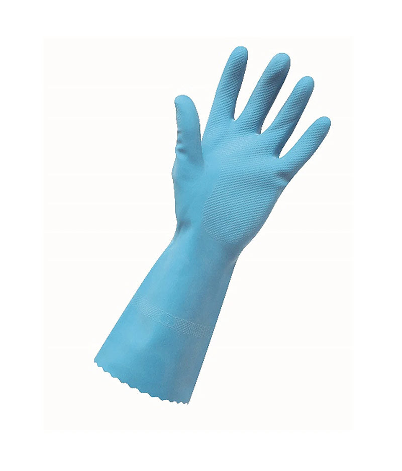 Edco Merrishine Silver Lined Rubber Blue Gloves - 12 Pairs - Stone Doctor Australia - Cleaning Accessories > Safety > Rubber Gloves