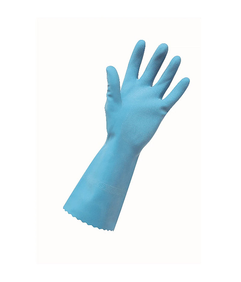 Edco Merrishine Silver Lined Rubber Blue Gloves - 12 Pairs - Stone Doctor Australia - Cleaning Accessories > Safety > Rubber Gloves