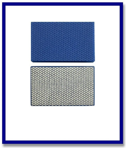 SDA Handpad 90 x 55mm Blue # 1800 Resin Bond Flat Foam Backing - Stone Doctor Australia - Diaflex Handpads