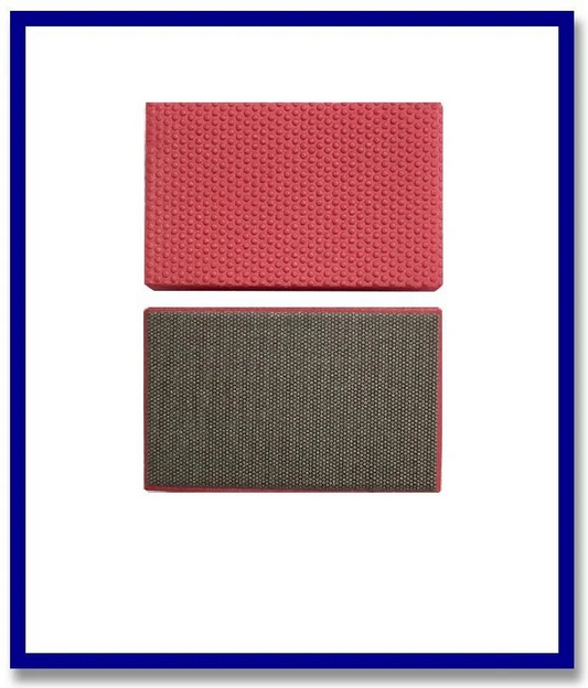 SDA Handpad 90 x 55mm Red # 200 Metal Bond Flat Foam Backing - Stone Doctor Australia - Diaflex Handpads
