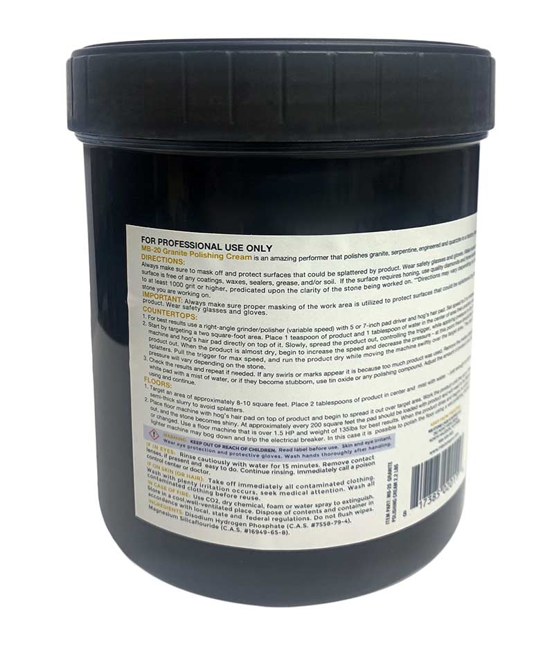 MB20 Premium Granite Polishing Cream – 1kg - Stone Doctor Australia - Engineered Quartz > Caesarstone > Chemicals & Consumables