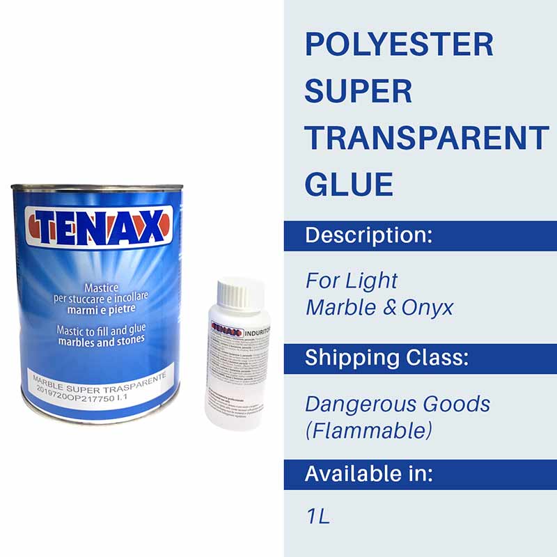 Tenax Marble Super Transparent - 1L Can + Hardener